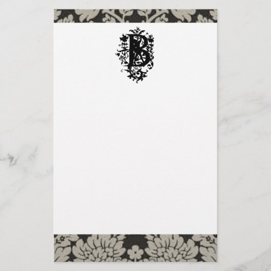 Papeterie Monogramme baroque "B" (Devant)
