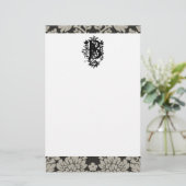 Papeterie Monogramme baroque "B" (Debout devant)