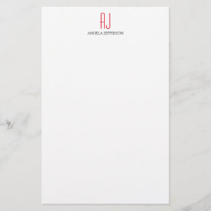 Papeterie monogramme blanc simple et moderne