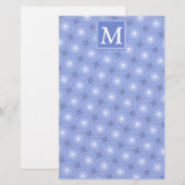 Papeterie Monogramme bleu cercles motif (Devant / Derrière)