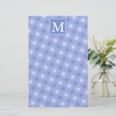 Papeterie Monogramme bleu cercles motif (Debout devant)