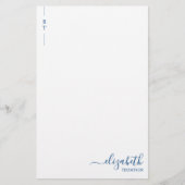 Papeterie Monogramme bleu marine simple minimal initial (Devant)