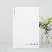 Papeterie Monogramme bleu marine simple minimal initial (Debout devant)