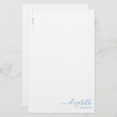 Papeterie Monogramme bleu poussiéreux simple initial (Devant / Derrière)