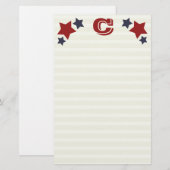 Papeterie Monogramme C / Premier C Stations et rayures (Devant / Derrière)
