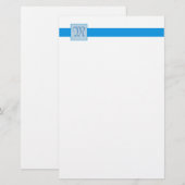 Papeterie Monogramme Carré (bleu) (Devant / Derrière)