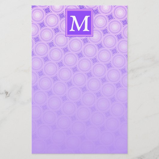 Papeterie Monogramme cercles violets motif (Devant)