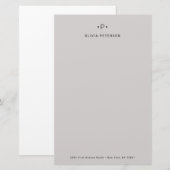 Papeterie Monogramme chic et minimal| Gris (Devant / Derrière)