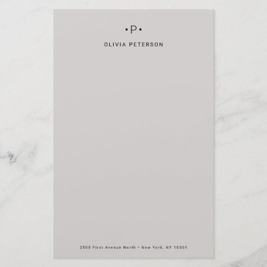 Papeterie Monogramme chic et minimal| Gris (Devant)