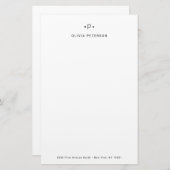 Papeterie Monogramme chic et minimal| Noir et blanc (Devant / Derrière)