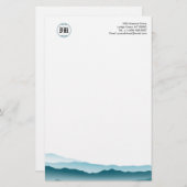 Papeterie Monogramme classique Blue Mountain View Business P (Devant / Derrière)