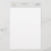 Papeterie Monogramme classique Laurel Wreath Grey Gold (Devant)