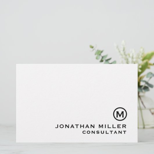 Papeterie Monogramme classique noir blanc (Debout devant)