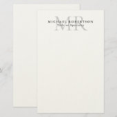 Papeterie Monogramme Classique Professionnel Minimaliste Sim (Devant / Derrière)