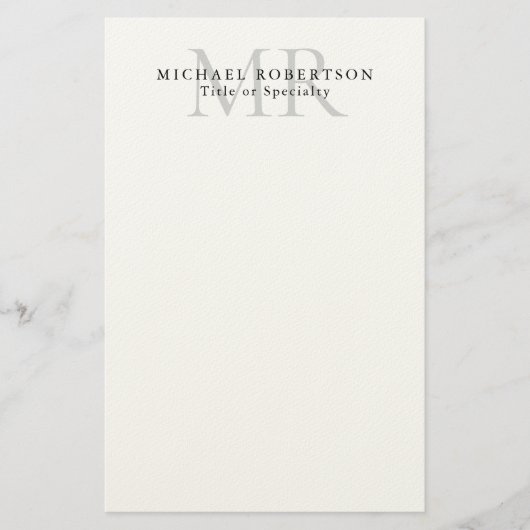 Papeterie Monogramme Classique Professionnel Minimaliste Sim (Devant)