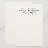 Papeterie Monogramme Classique Professionnel Minimaliste Sim (Devant / Derrière)