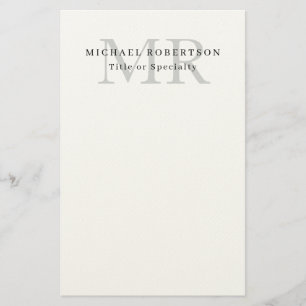 Papeterie Monogramme Classique Professionnel Minimaliste Sim