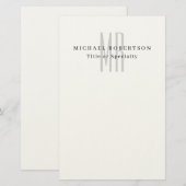 Papeterie Monogramme Classique Professionnel Minimaliste Sim (Devant / Derrière)