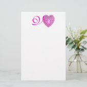Papeterie MONOGRAMME COEUR DE LAMPE CUPIDE, fuchsia rose (Debout devant)
