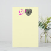 Papeterie MONOGRAMME COEUR DE LAMPE CUPIDE, fuchsia rose (Debout devant)