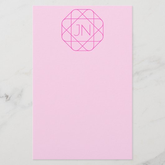 Papeterie Monogramme Cool, Style de Logo Hip | Rose & Magent (Devant)