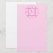 Papeterie Monogramme Cool, Style de Logo Hip | Rose & Magent (Devant / Derrière)