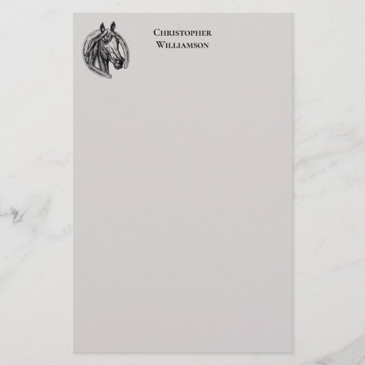 Papeterie Monogramme de cheval vintage (Devant)