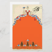 PAPETERIE MONOGRAMME DE CONCEPTEUR DE MODE LADANGE ORANGE (Devant / Derrière)