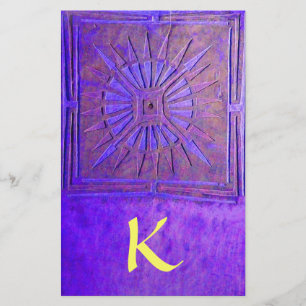 Papeterie MONOGRAMME DE L'ÉTOILE DU MATIN ,bleu,jaune violet