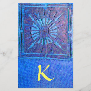 Papeterie MONOGRAMME DE L'ÉTOILE DU MATIN, jaune bleu