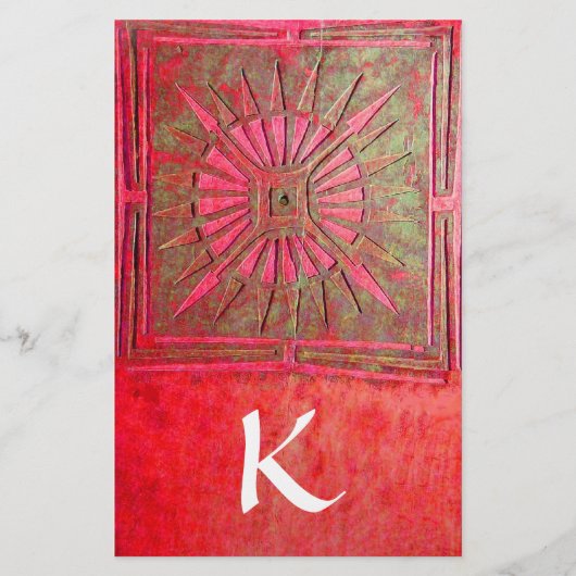Papeterie MONOGRAMME DE L'ÉTOILE DU MATIN, vert rouge blanc (Devant)