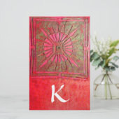 Papeterie MONOGRAMME DE L'ÉTOILE DU MATIN, vert rouge blanc (Debout devant)