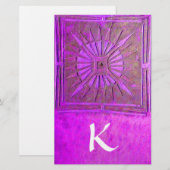 Papeterie MONOGRAMME DE L'ÉTOILE DU MATIN, violet violet bla (Devant / Derrière)