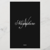 Papeterie Monogramme de nom noir et blanc personnalisé uniqu (Dos)