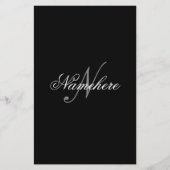 Papeterie Monogramme de nom noir et blanc personnalisé uniqu (Devant)
