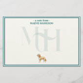 Papeterie Monogramme de note de Doodle doré personnalisé (Devant)