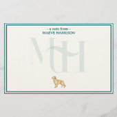 Papeterie Monogramme de note d'or personnalisé (Devant)