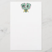 Papeterie Monogramme de Pickleball Rose et Jaune Preppy (Devant)