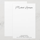 Papeterie Monogramme de script moderne personnalisé (Devant / Derrière)