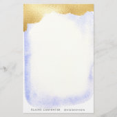 Papeterie Monogramme d'huile d'or transparent Blue Faux (Devant)