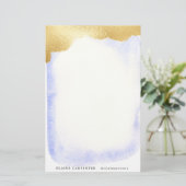 Papeterie Monogramme d'huile d'or transparent Blue Faux (Debout devant)