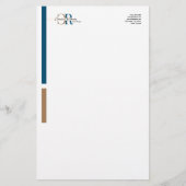 Papeterie Monogramme d'or bleu simple (Devant)