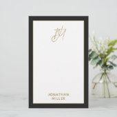 Papeterie Monogramme d'or noir (Debout devant)