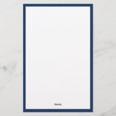 Papeterie Monogramme élégant à bordure bleu marine (Dos)