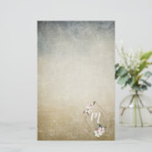 Papeterie Monogramme floral avec oiseaux (Debout devant)