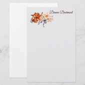 Papeterie Monogramme floral avec votre choix des lettres (Devant / Derrière)