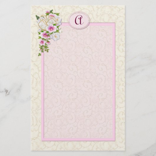 Papeterie Monogramme floral - Personnaliser (Devant)