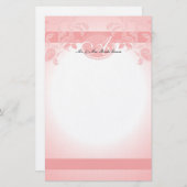 Papeterie Monogramme floral rose (Devant / Derrière)