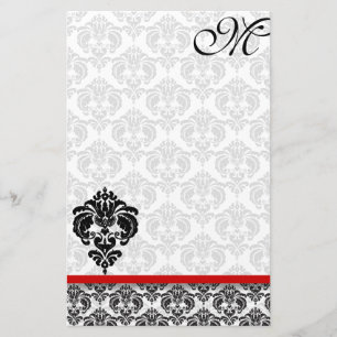 Papeterie Monogramme gris Damas 100% papier Recyclé