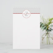 Papeterie Monogramme gris de Chevron (Debout devant)